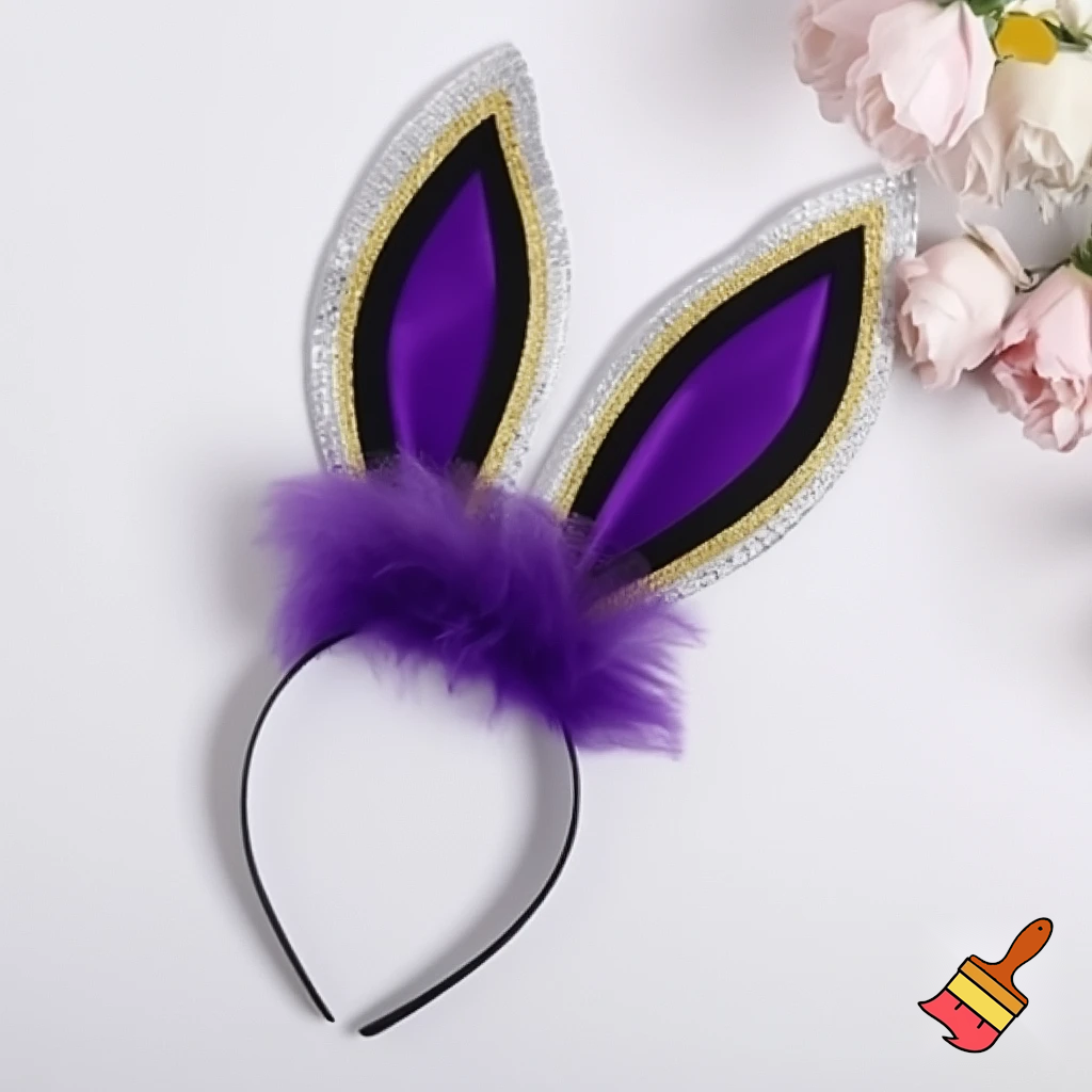 Easter bunny top hat headband, purple and white gold and silver top hat black purple dark purple special hat in delicate