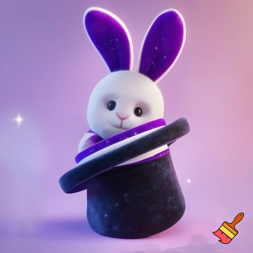Black top hat with bunny ears velvet white and purple purple and white headband fabric and velvet glitter, purple and pink special present true special and delicate velvet white purple Easter bunny is Ben