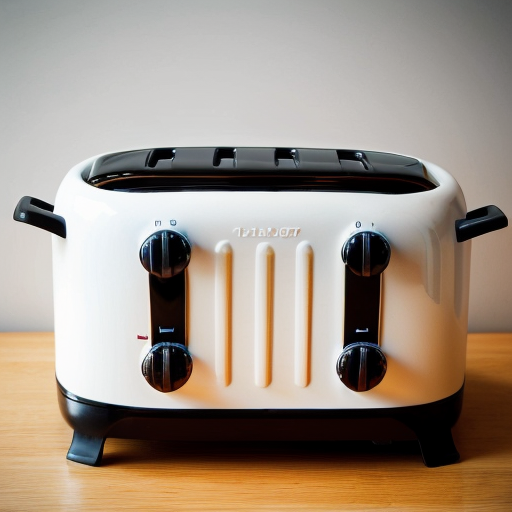 Balck and white toaster with lines
