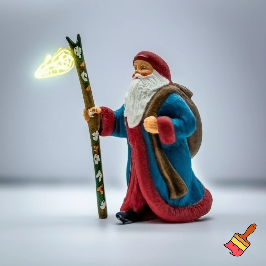 Russian Santa Claus walking stick with with t reindeers magic walking stick a plastic plastic Russian Santa Claus walking stick