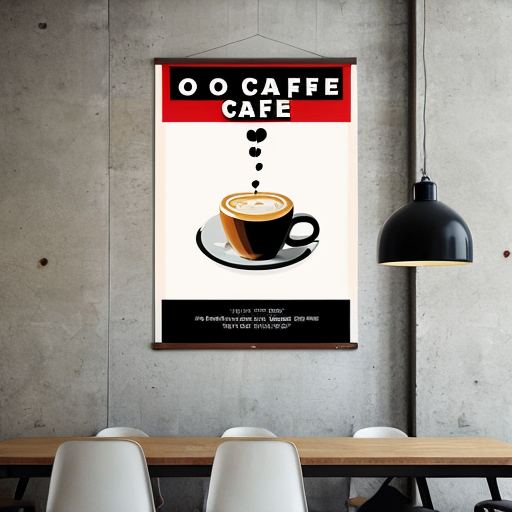 a poster of a cafe to go op on a wall
