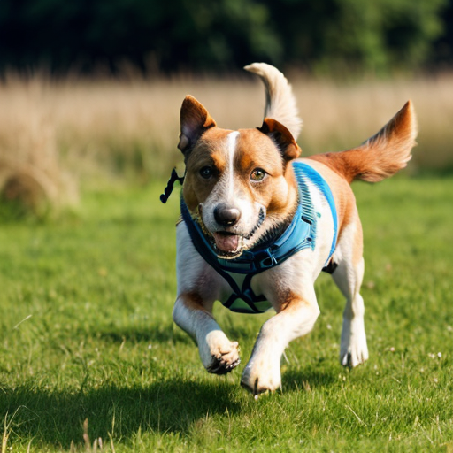 un cane che corre nella prateria
