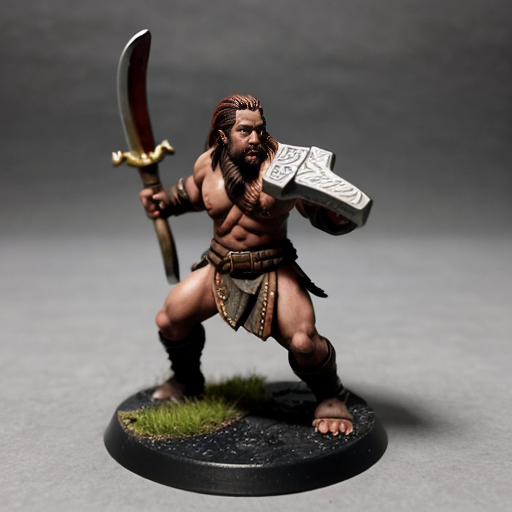 Dnd universe. Minatour barbarian with a great axe