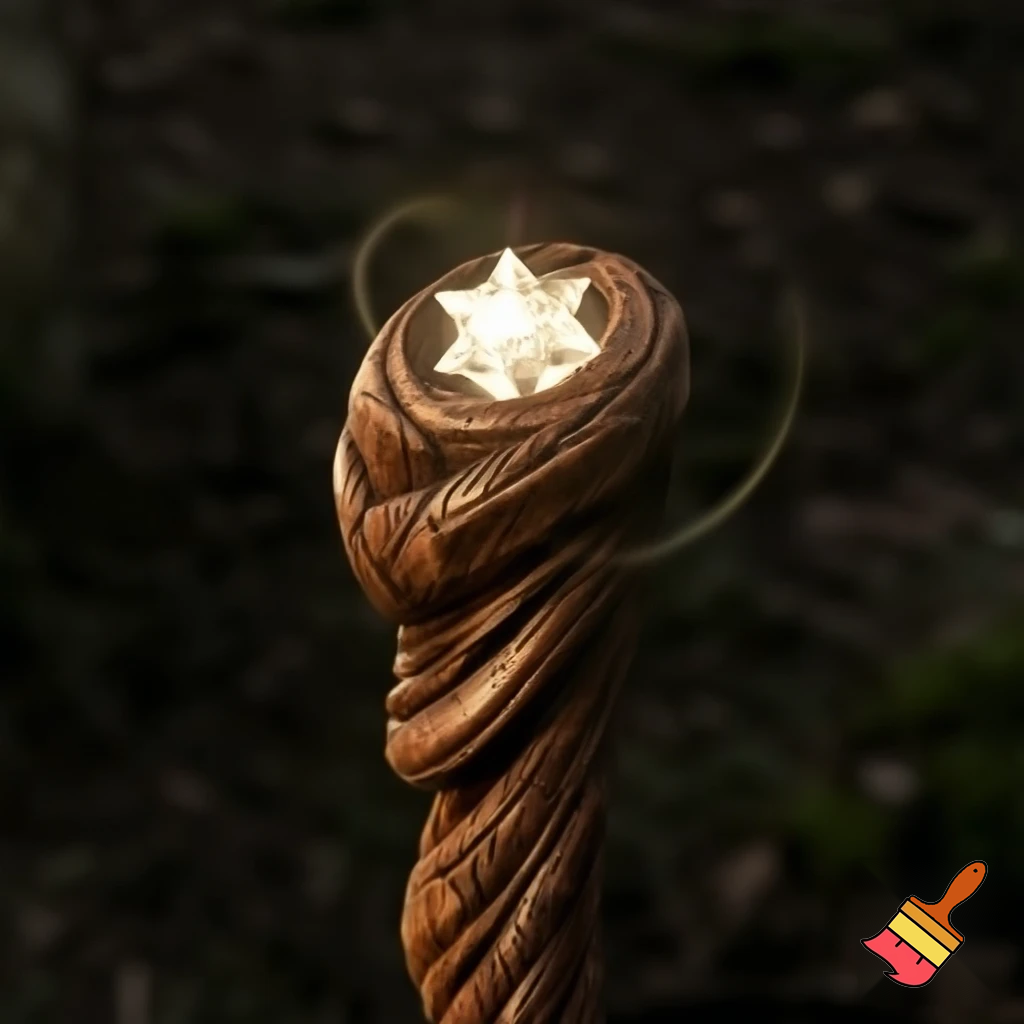 Magic walking stick with a star
