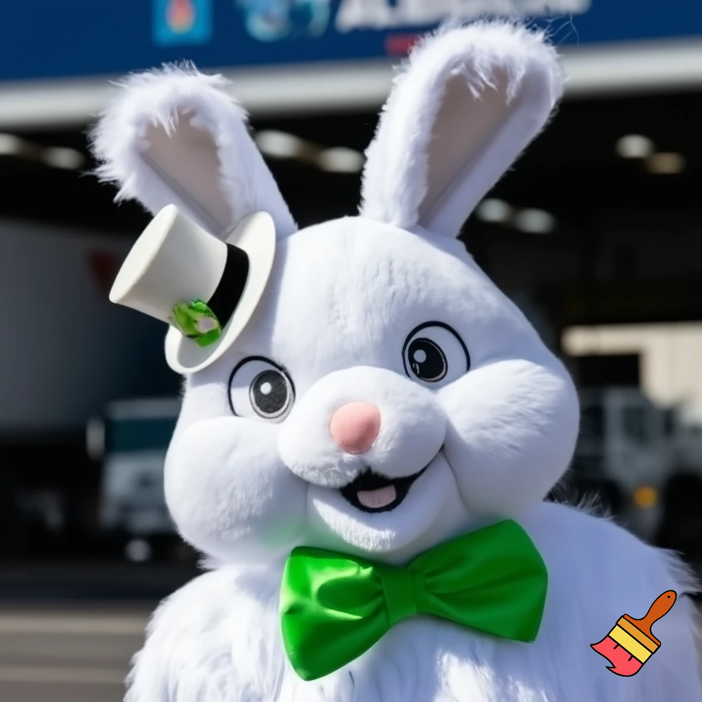 Mascot costume, Easter bunny top hat special top hat falcon gate trucking Centre