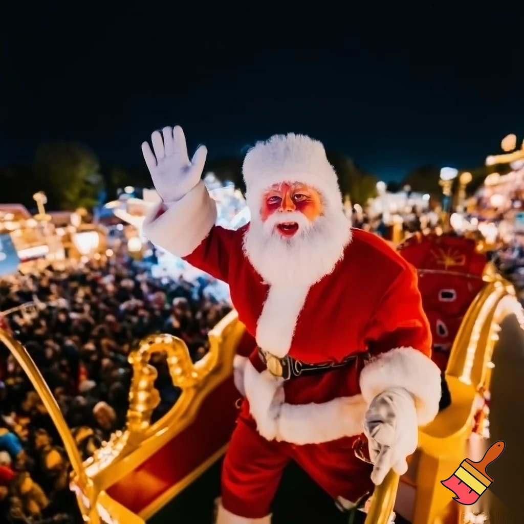 Santa Claus, France parade Paris Disneyland Santa sleigh