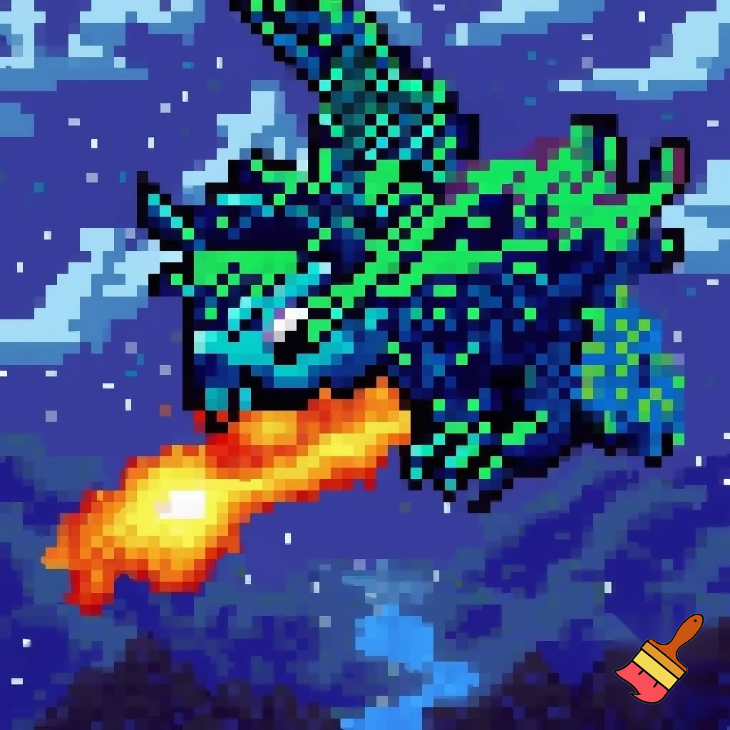 Pixal art dragon