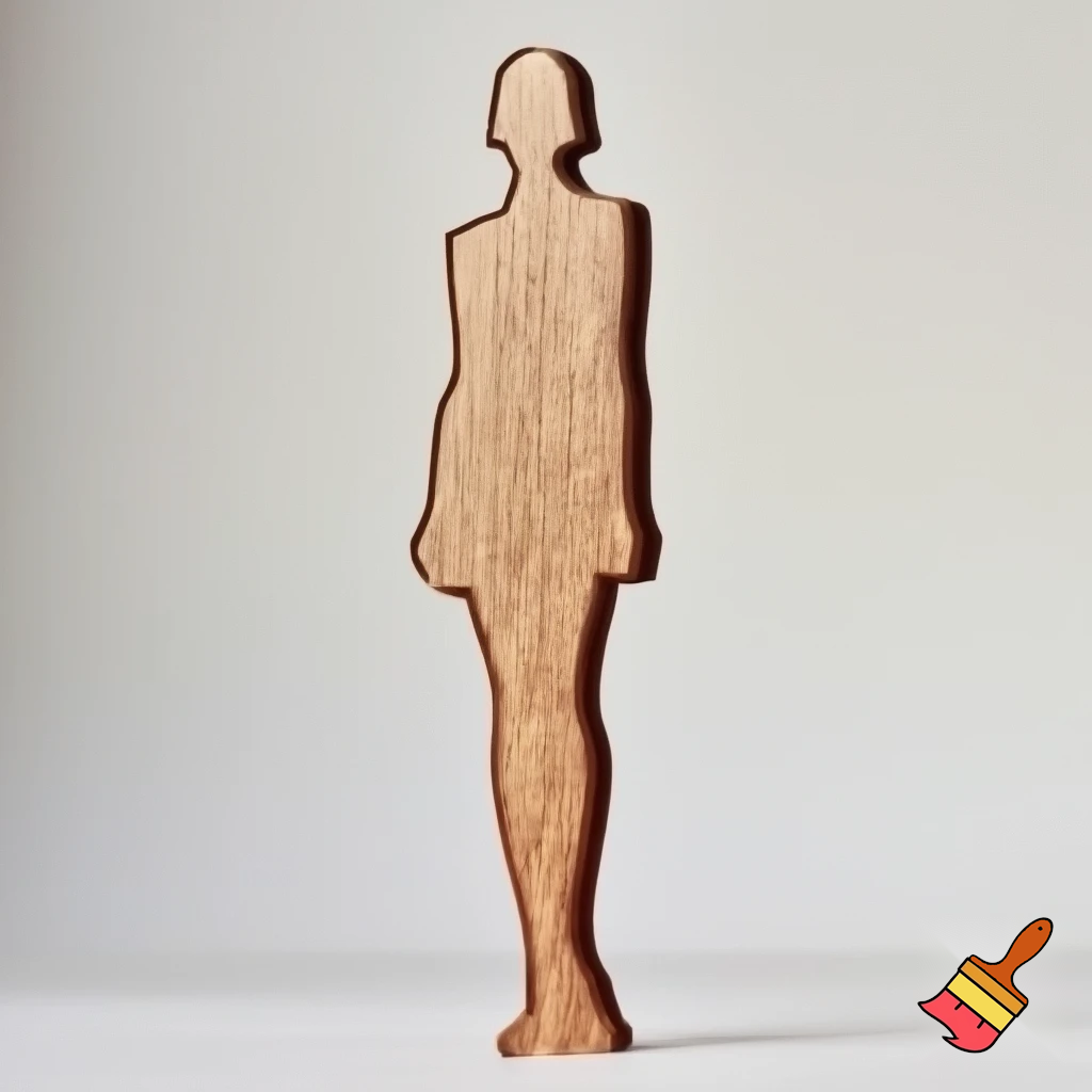 flat woman figure 6 mm thick cut out of wood full body