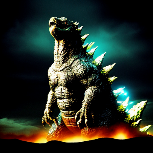 godzilla from a kaiju in realistic photography the a physics an video a style and white color an screen to a background a style