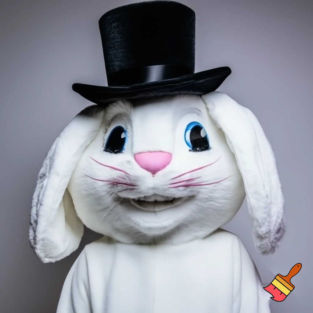 Easter bunny mascot costume top hat