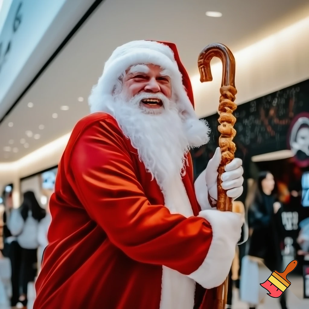 Santa Claus, Russia walking stick with the start the real Santa Claus shopping Centre in Australia
A star