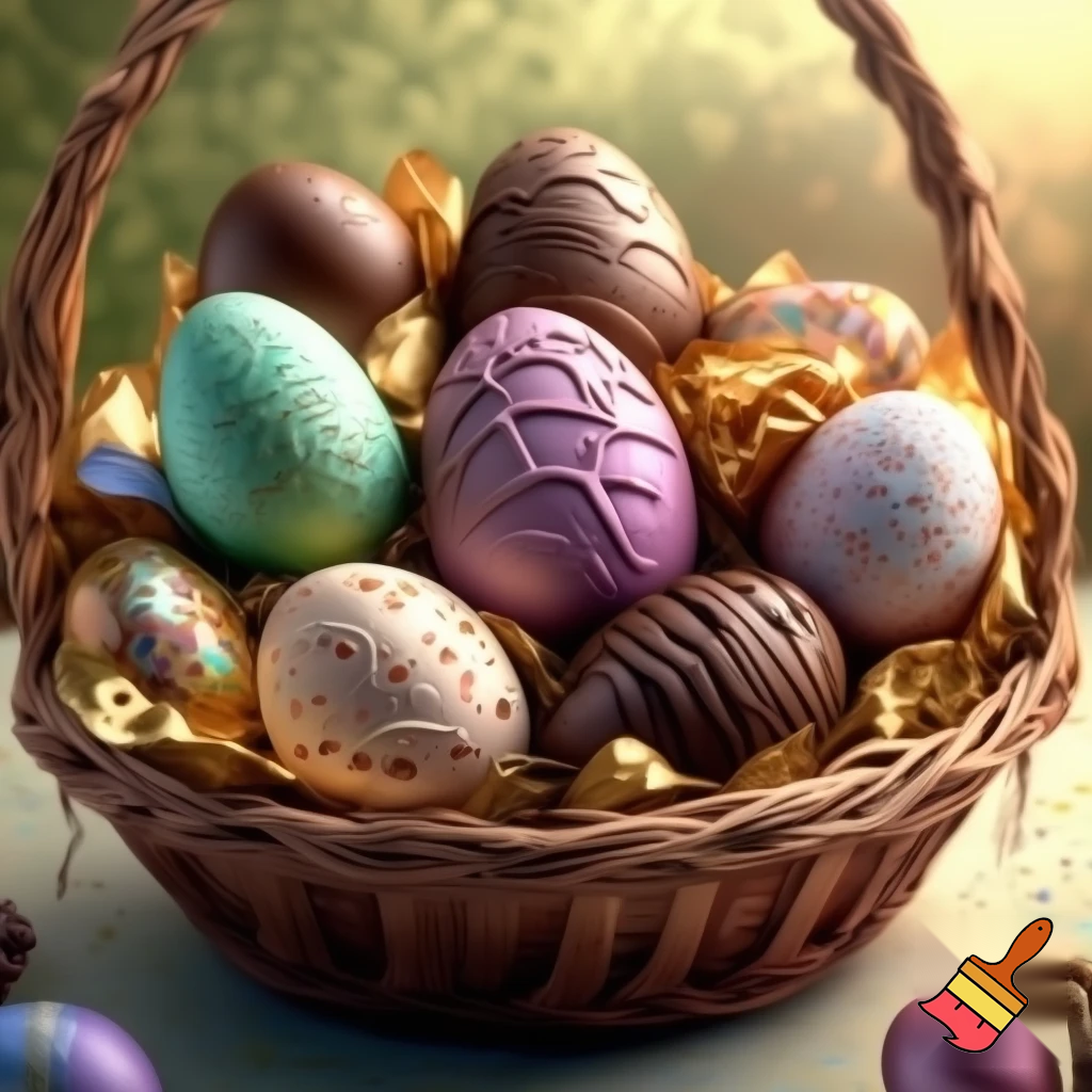 Easter egg basket, chocolate Easter egg basket