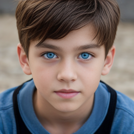 blue eyes brown hair boy
