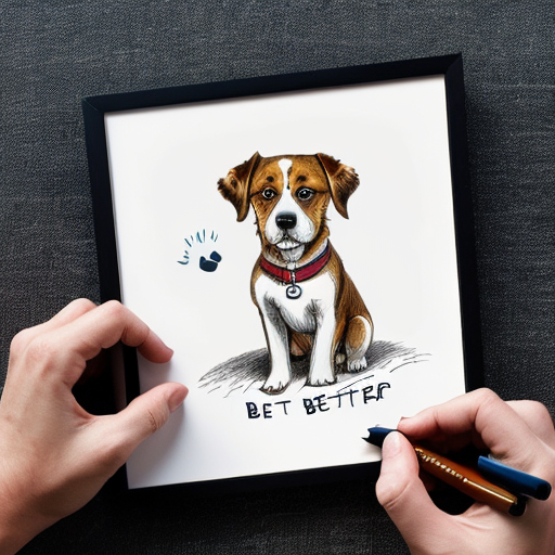 draw a graphic saying LIFE is BETTER with  a DOG