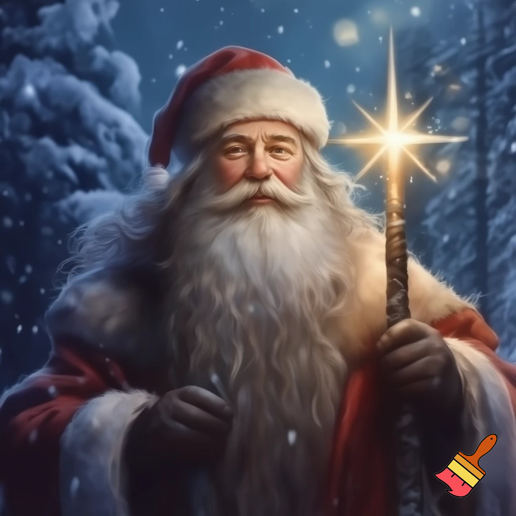 The real Santa Claus Russia walking stick star Santa Claus