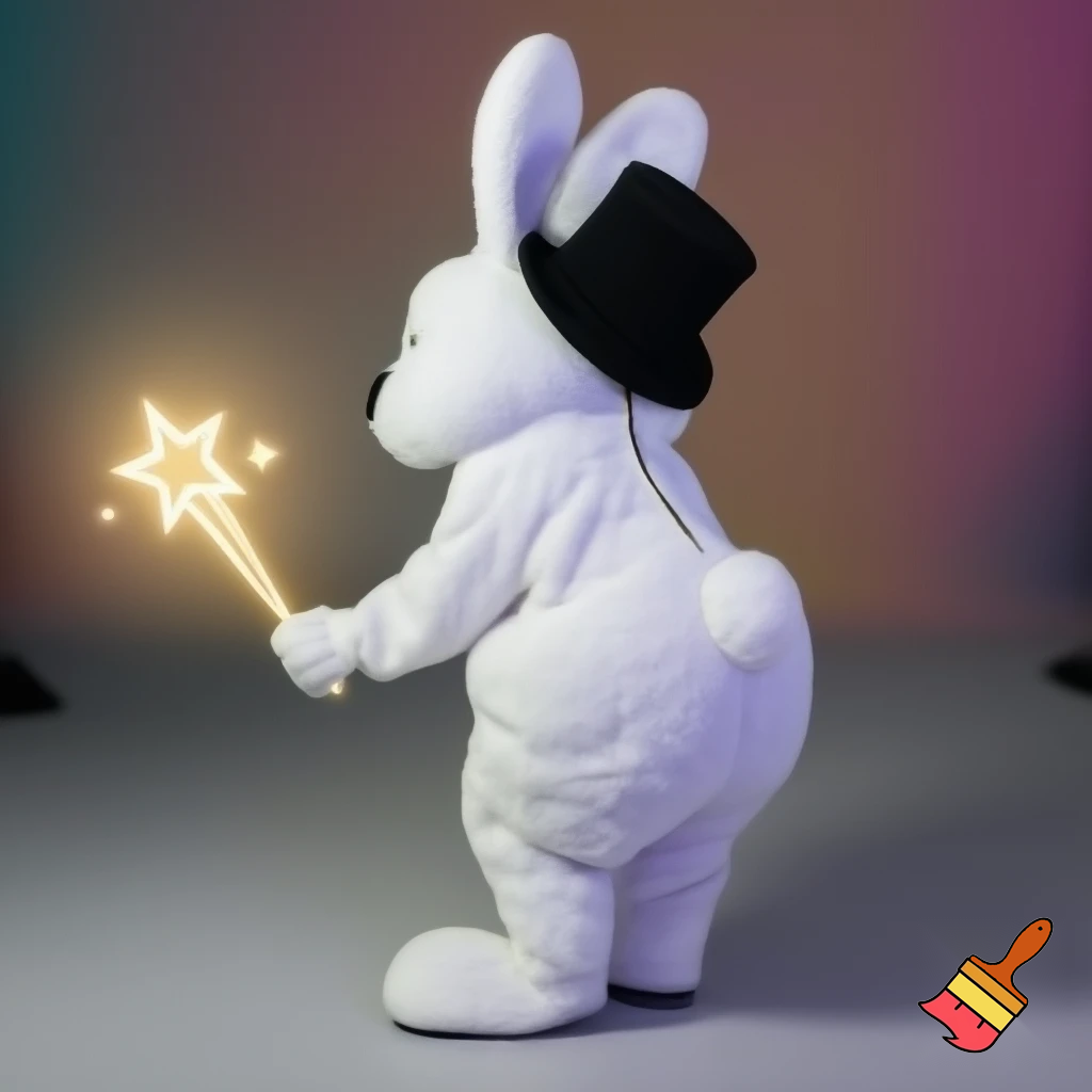 Easter bunny mascot costume top hat mascot costume magic