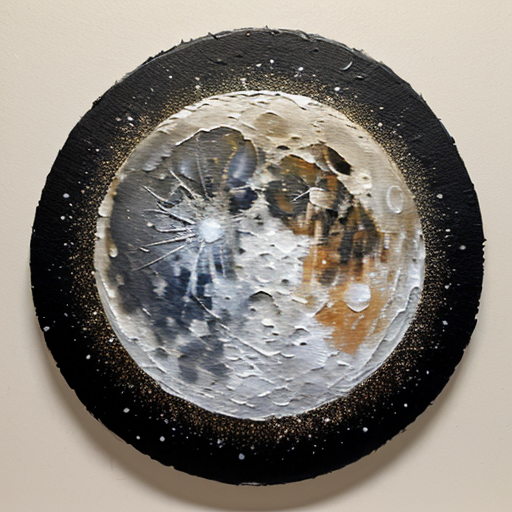 acrylic texture round paining of the moon 
