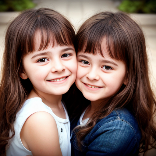 Tạo hình ảnh hai chị em ôm nhau chị tên di em tên mi