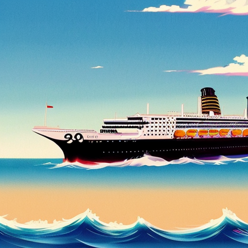 Small 1900s ocean liner