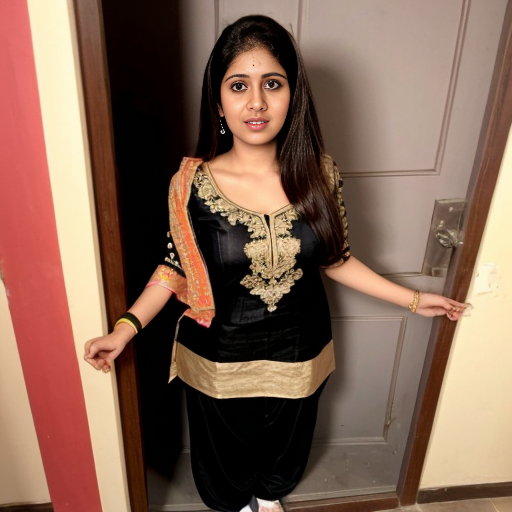 25 year old Punjabi girl weared only transparent salwar ,showing little black hairy pussy while salwar ,round nude boobs ,standing in the door step 