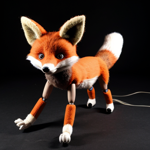 Un zorro animatronico con pelo a dos patas
