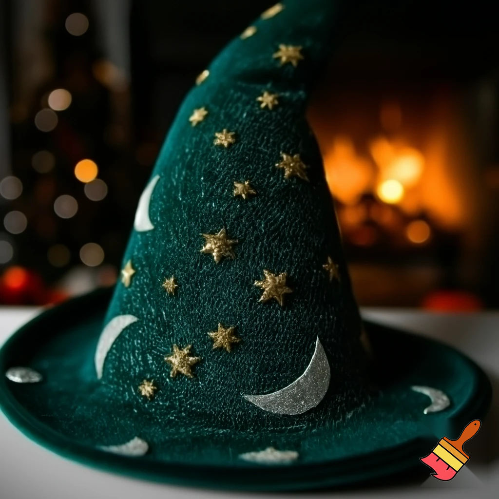 Christmas wizard hat stars and means read a Christmas hat