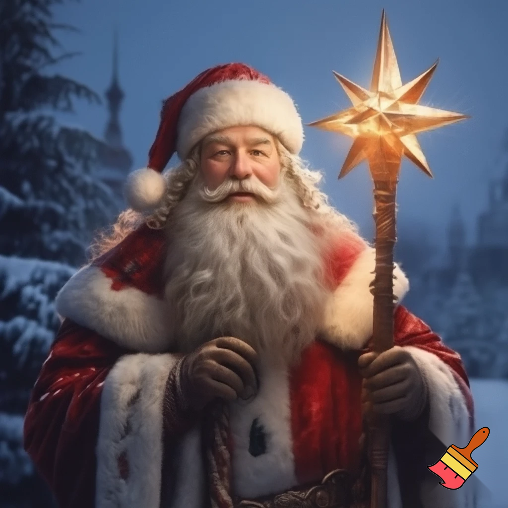 Santa Claus, Russia walking stick with a star real person the real Santa Claus will stick with the star