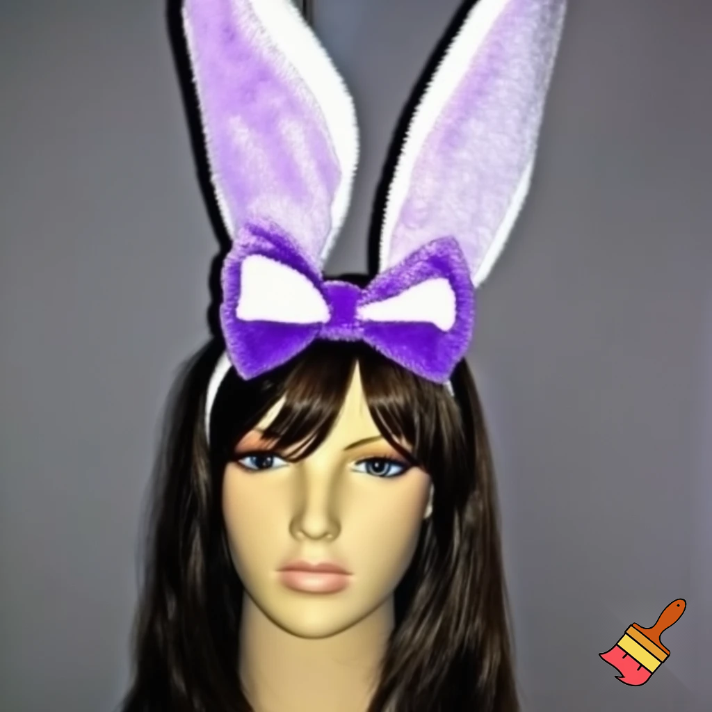 Easter bunny headband, top hat, Easter hat headband, top hat, purple and white, purple and white velvet top hat