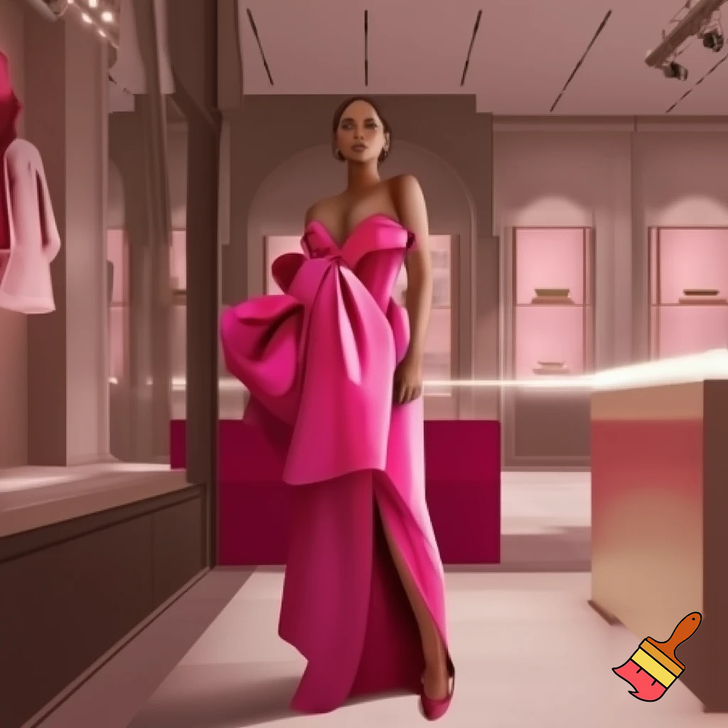 Rich ladies boss and r store new York pink bow gown dress and shoes 