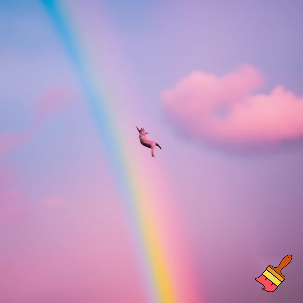 Let the unicorn fly over the rainbow; the weather is pink, and the clouds are made of cotton candy.
