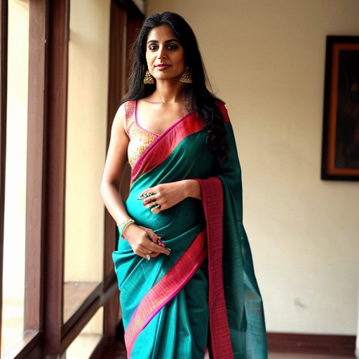 A sexy woman wearing a sari