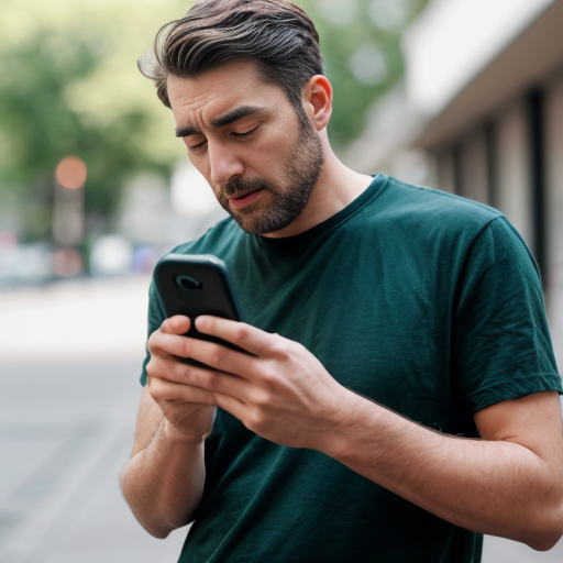 A man looked at phone