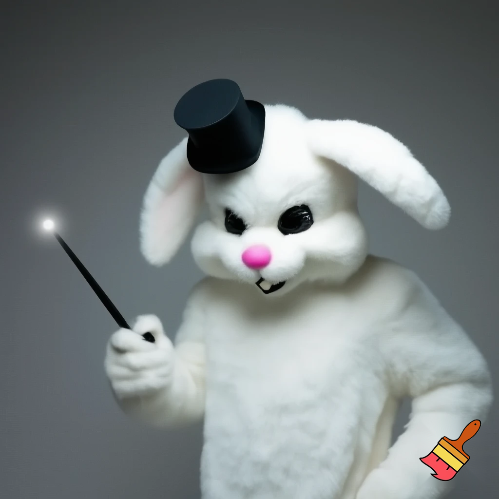 Easter bunny mascot costume top hat mascot costume magic