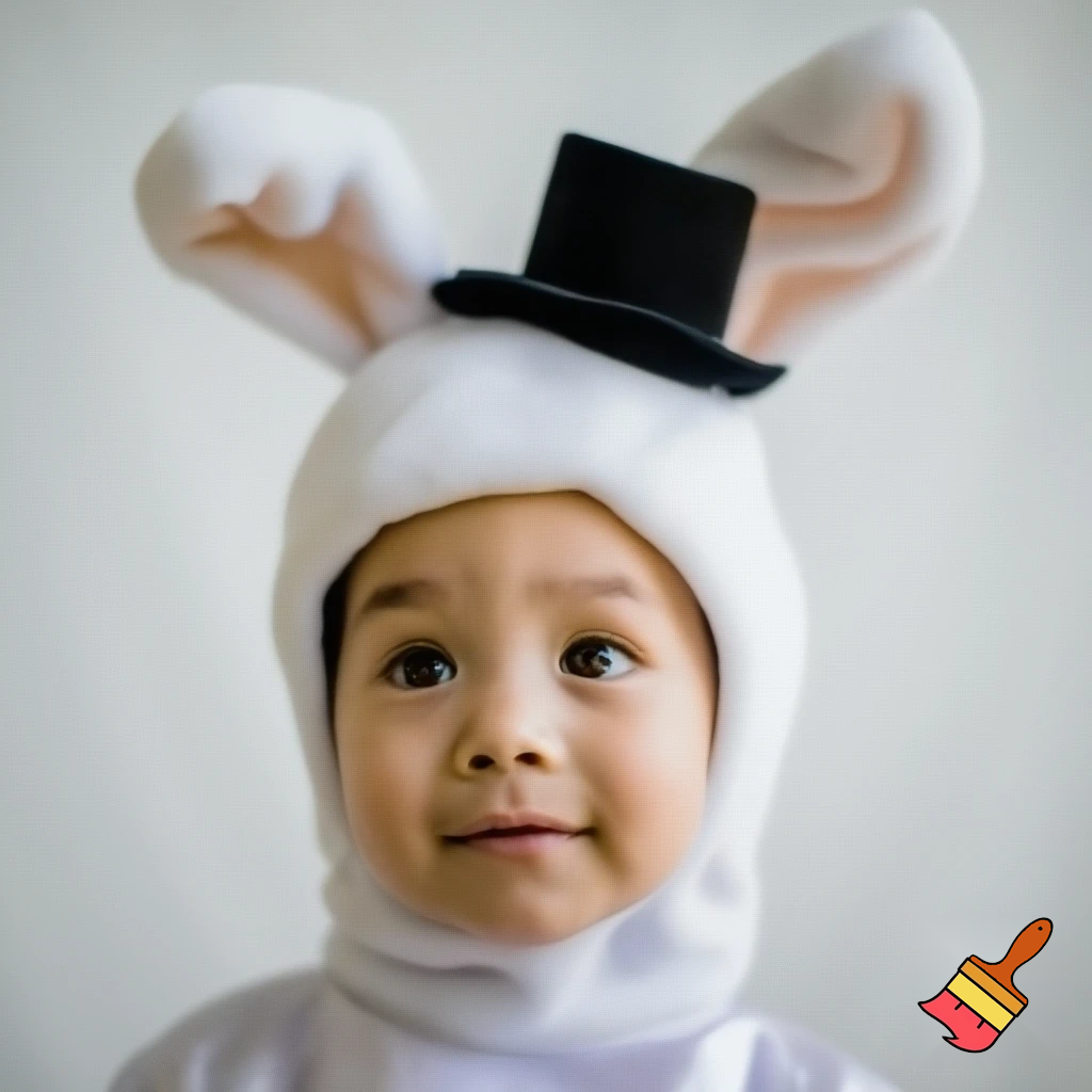 Easter bunny costume top hat person special in delicate