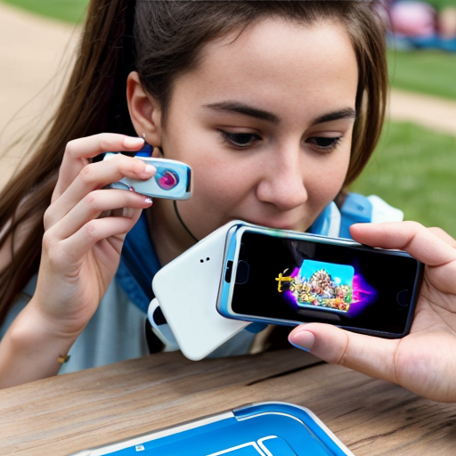 Goretzka play game on apple phone and Vanessa play game on apple phone at the park 