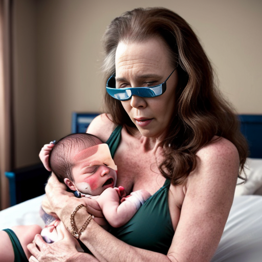John Goodman y Elizabeth Perkins y con cute adorable baby newborn gives premature glasses con pijama slepwear bikini sensual sexy con blind eyes cataracts ceguera con brazalete hospital con cama con almohadas con acostados con hospital 18
