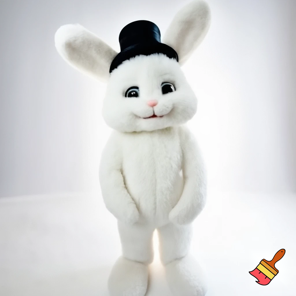 Easter bunny mascot costume top hat mascot costume