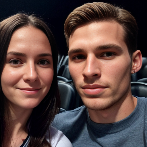 Goretzka and Vanessa at the movie 