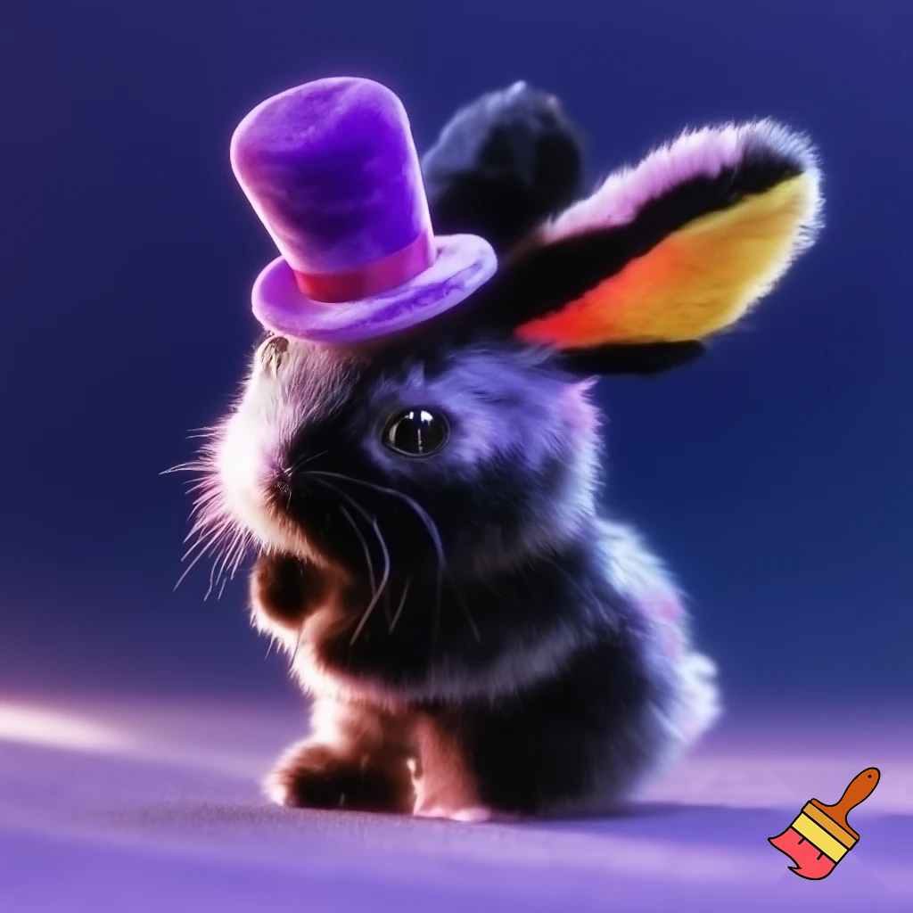 Old top hat velvet dark black golden purple white and purple bunny ears and velvet pink and purple top hat velvet purple and white