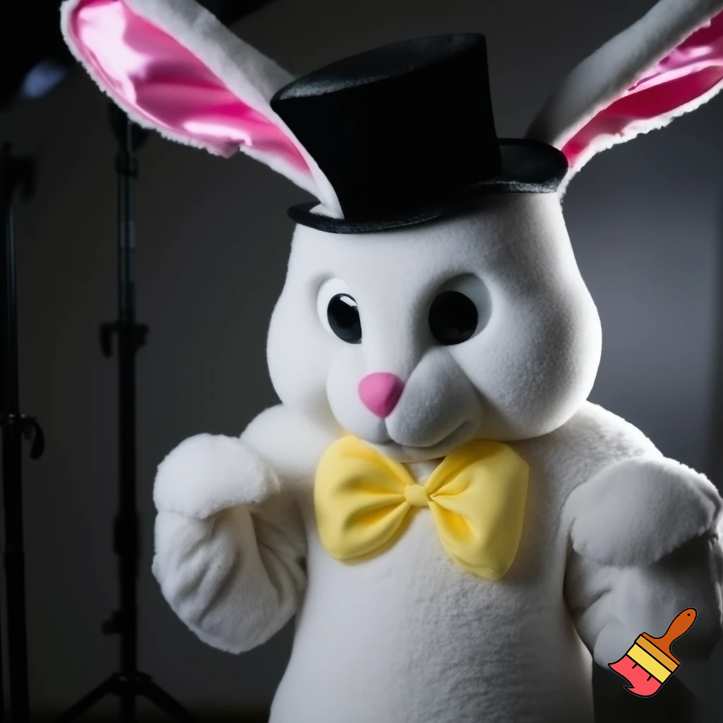 Easter bunny mascot costume top hat mascot costume 