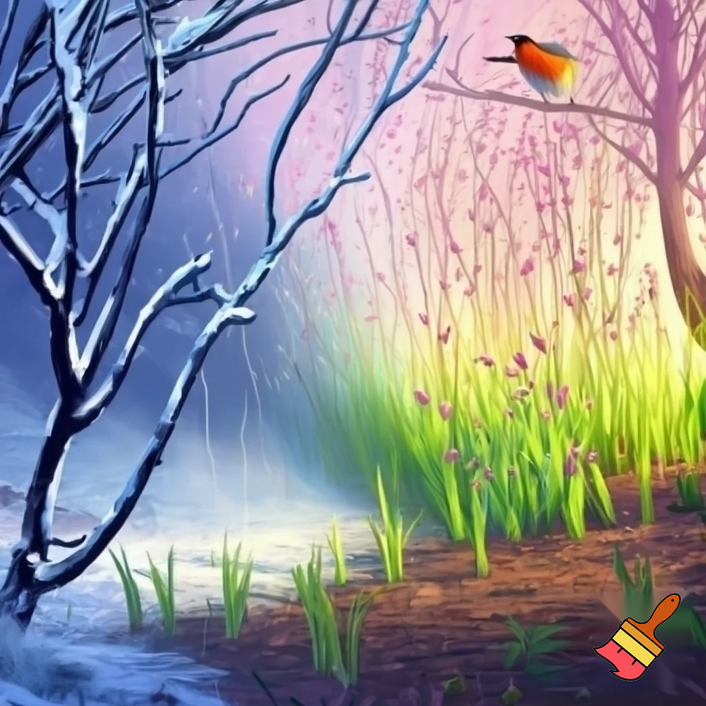 переход из зимы в весну

