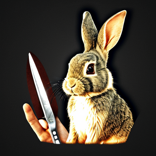 rabbit, red eyes, knife
