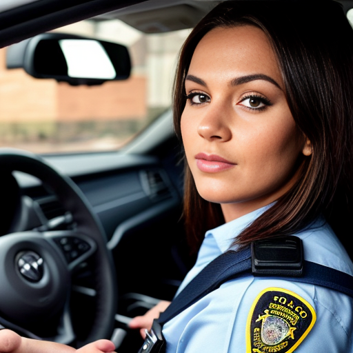 Police officer taking driver license 