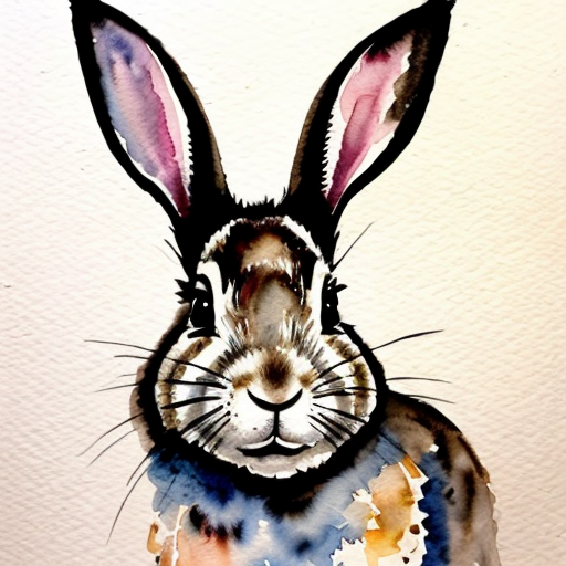 feral rabbit taking a mugshot looking sinist and menancing and smirking