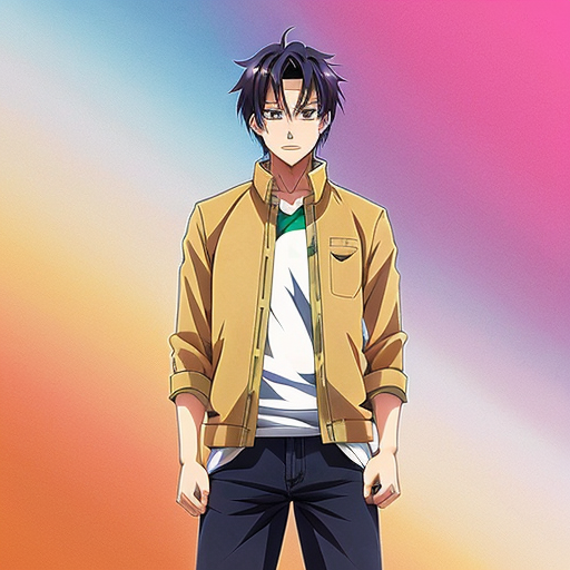 create image of man with a tan with black hair and jeens