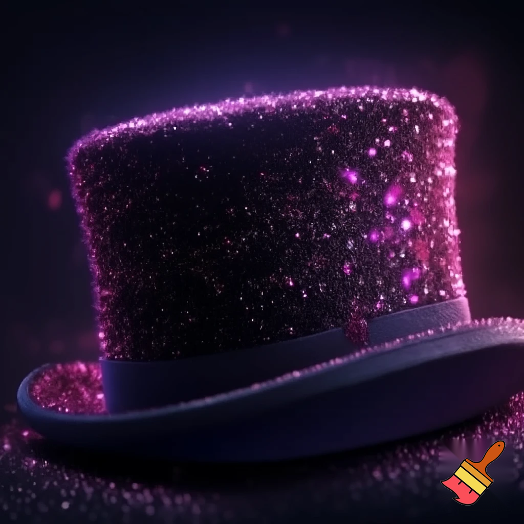 Special top hat special one a velvet special a velvet special velvet black, black black purple and pink glitter