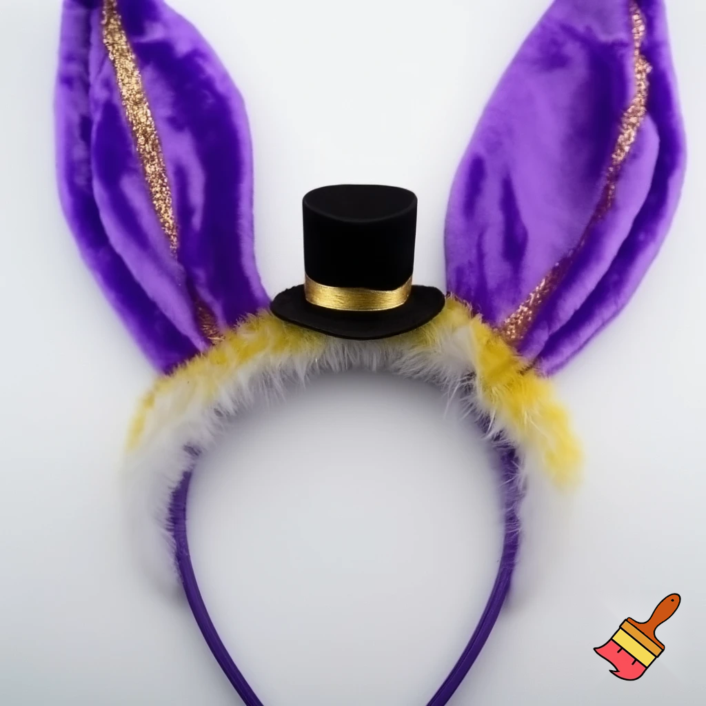 Easter bunny with a top hat Easter advent Easter bunny ears headband purple and white purple and gold
