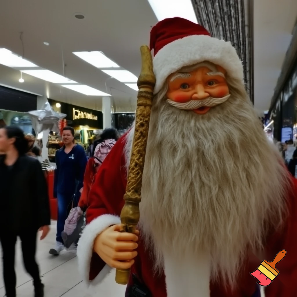 Santa Claus, Russia walking stick with the start the real Santa Claus shopping Centre in Australia
A star