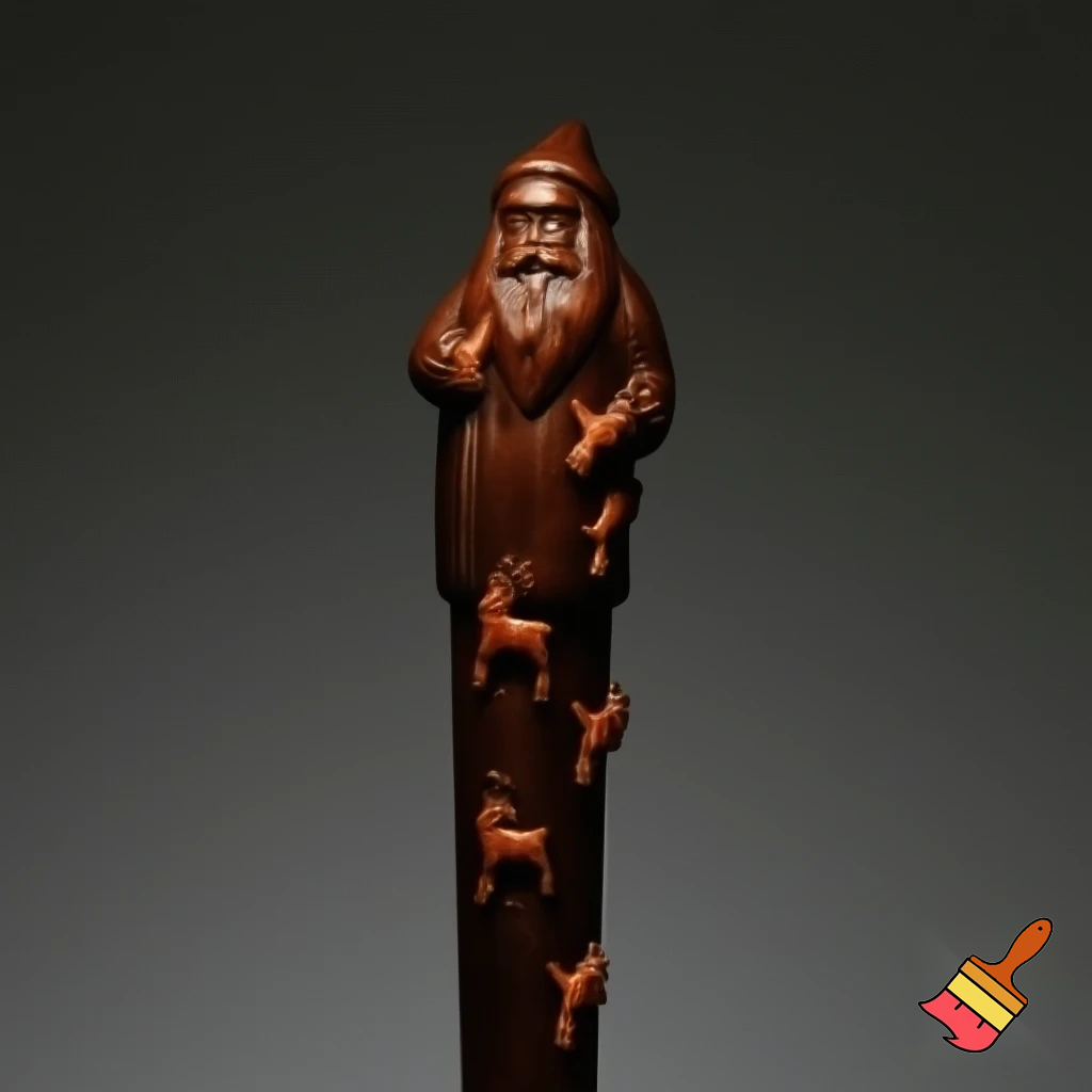 Russian Santa Claus walking stick with with t reindeers magic walking stick a plastic plastic Russian Santa Claus walking stick