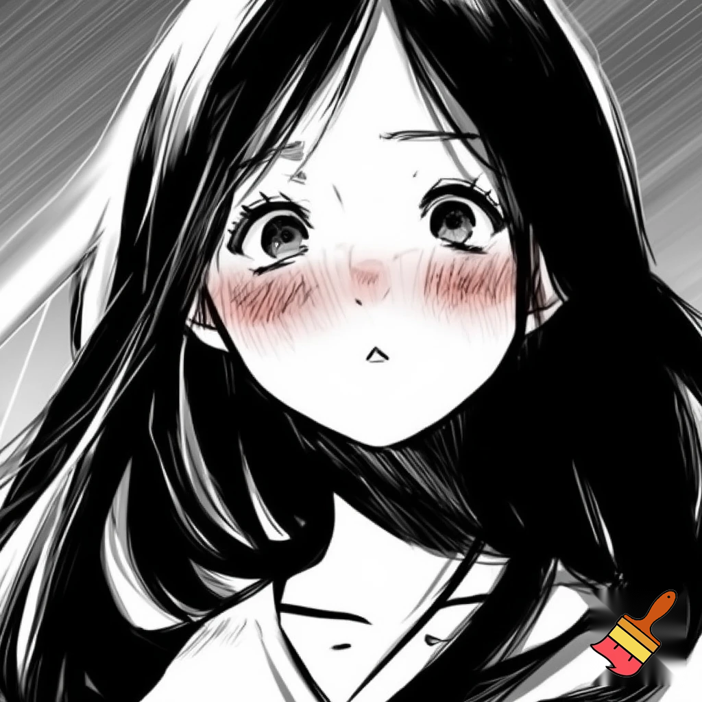 fait la en noir et blanc et plus style manga c une fille cheuveux long et tres 
ebourife  style dessin


